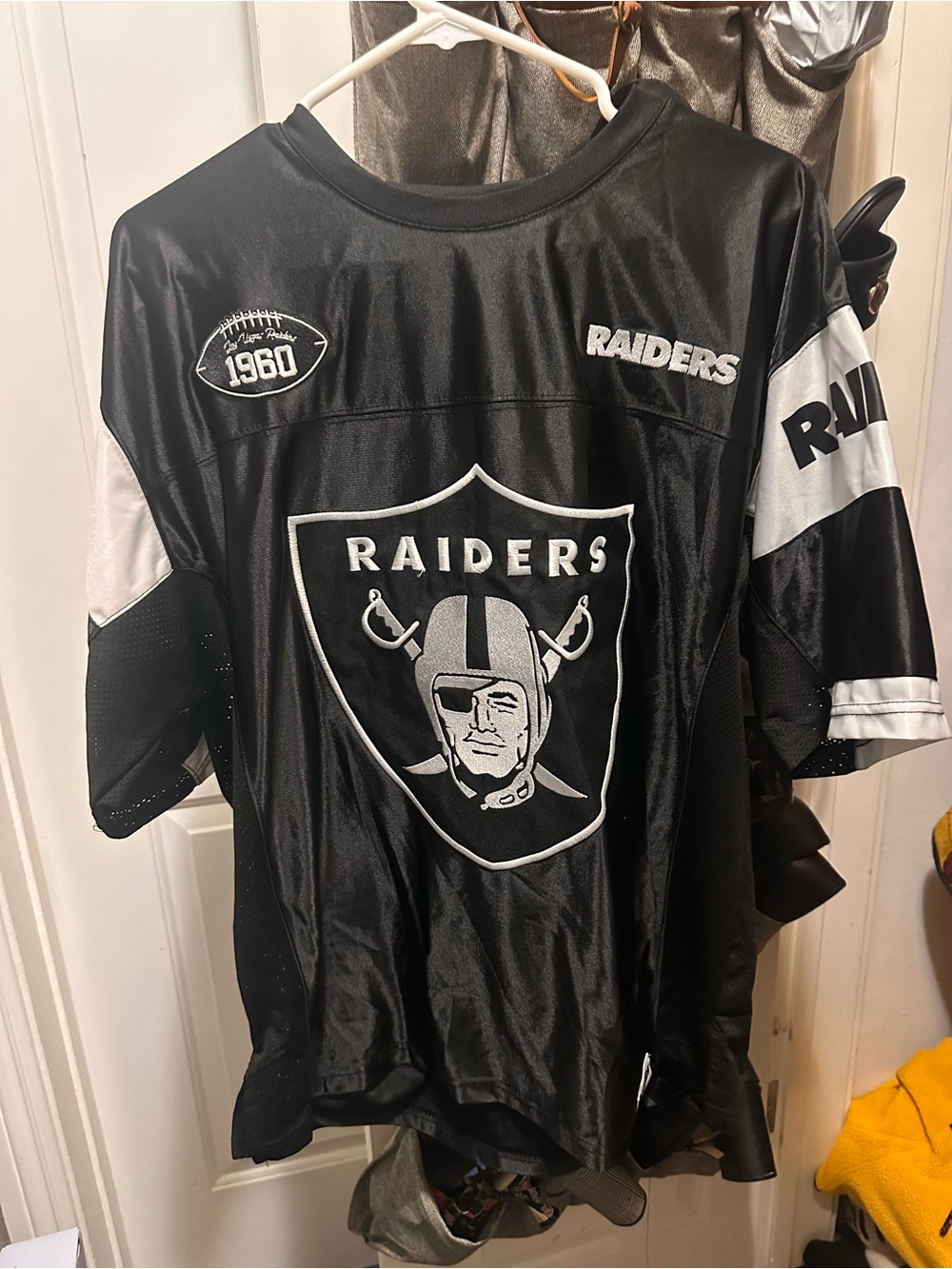 NFL Black and White Raiders Kids Football Jersey